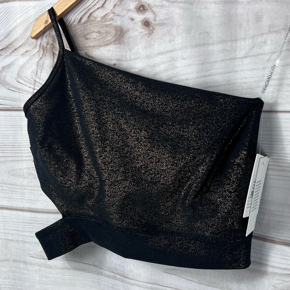 NEW Beyond Yoga SoftShine Wanderlust One Shoulder Metallic Stardust Cropped Tank - Picture 4 of 9